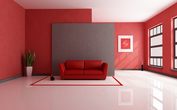 Desain interior rumah  minimalis  warna merah KASKUS