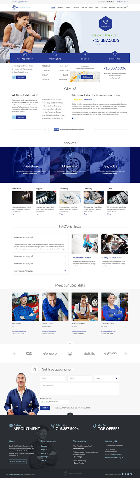 Auto Car Repair Shop Responsive WordPress Theme 