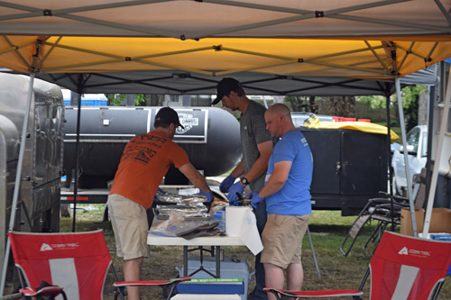 Preparing BBQ at the 2019 Praise The Lard BBQ Contest