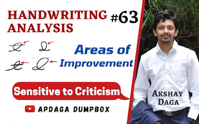 Handwriting Analysis #63: [Areas of Improvement] (2/18) Sensitive to Criticism | Graphology by APDaga