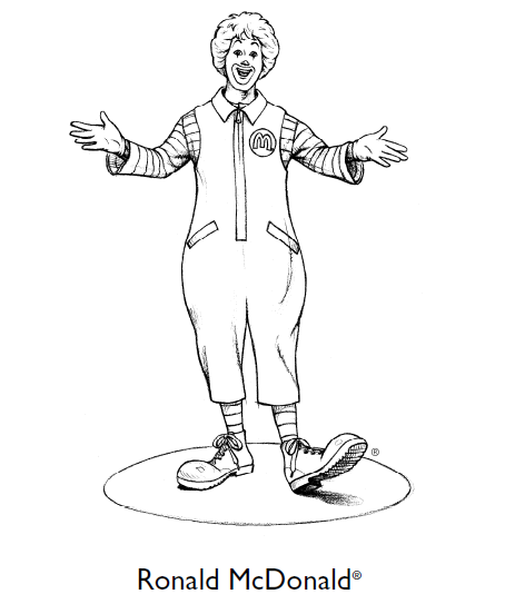 Funny Ronald McDonald Coloring Page - Free Printable Coloring Pages for