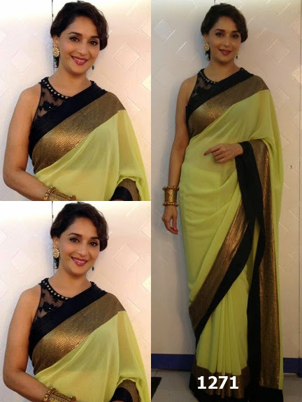 Bollywood Replica Saree, Madhuri Dixit Green Saree