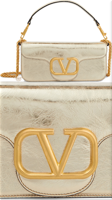 ♦Valentino Garavani Locò embellished plantina gold metallic leather shoulder bag #valentino #bags #gold #brilliantluxury