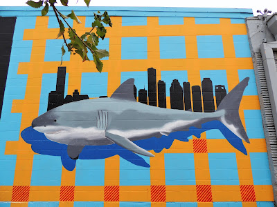 Shark-with-Skyline mural 