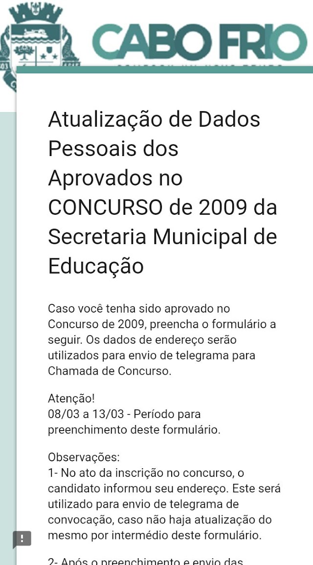 ATENÇÃO CONCURSADOS DE 2009!!!