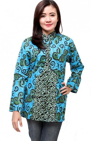 20 Desain Baju Batik Lengan Panjang Modern Wanita Muda 