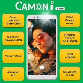 Full specifications of Camon I Twin