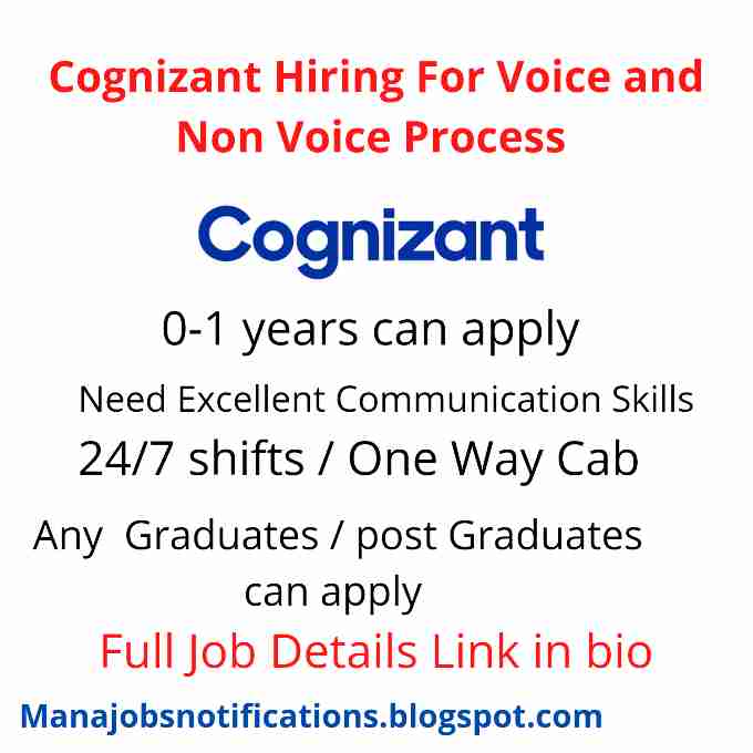 Cognizant Fresher (voice and Non Voice)