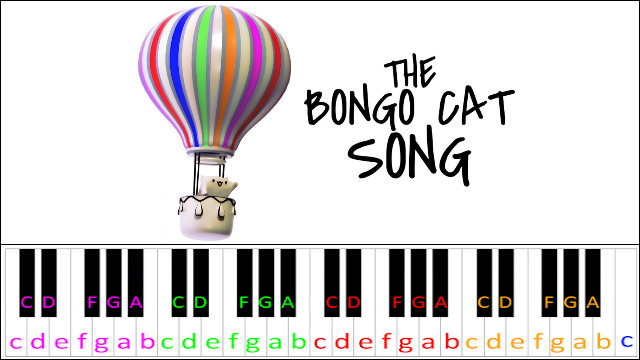 The Bongo Cat Song Piano / Keyboard Easy Letter Notes for Beginners