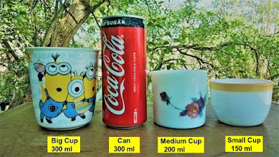 Compare cup sizes and volumes