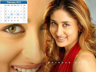 Bollywood Actress Desktop Calendar 2013