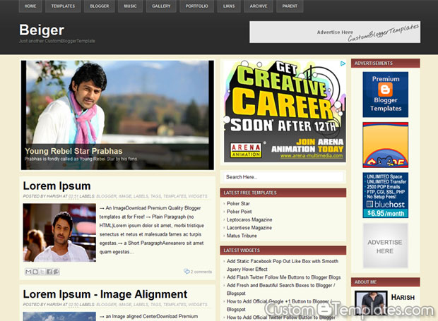 Beiger Blogger Template