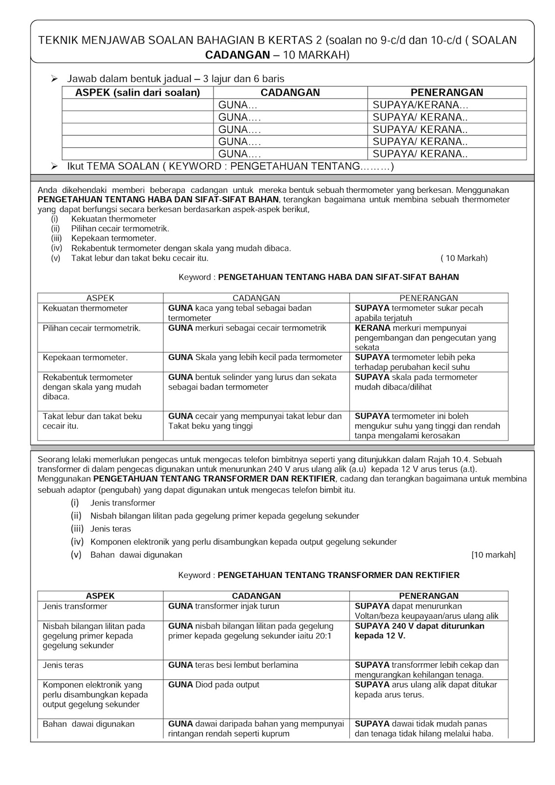 Nota fizik, Nota Sains Tingkatan 4, Nota Sains Tingkatan 5 