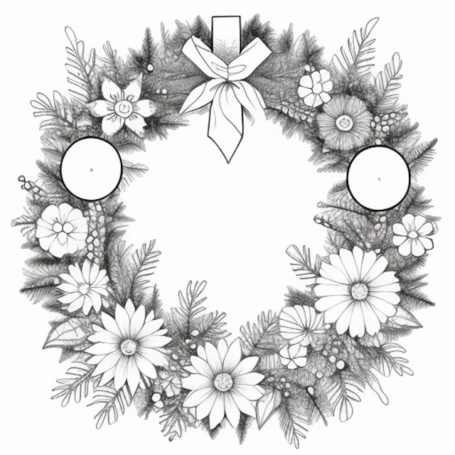 DIY Advent wreath coloring template, advent, wreath, coloring page