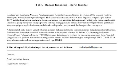 Unduh Modul SKD Bab Bahasa Indonesia Huruf Kapital CPNS TWK - Cendekiapedia