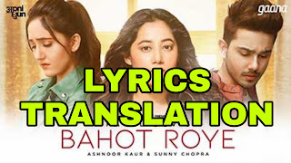 Bahot Roye Lyrics in English | With Translation | – Payal Dev