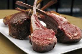 Pan seared grass fed rack of lamb with red wine sauce