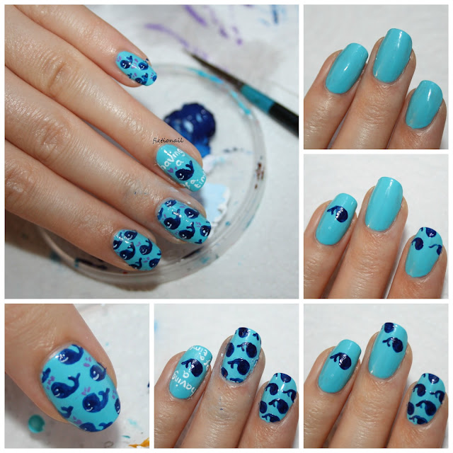 Whale Pattern Nail Art Having a Whale Of a Time