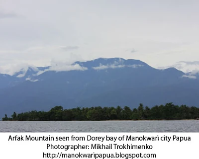 View of the Mountain Range of Arfak in Manokwari regency