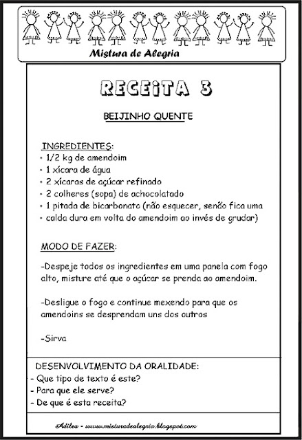 Trabalhando com receitas em sala de aula