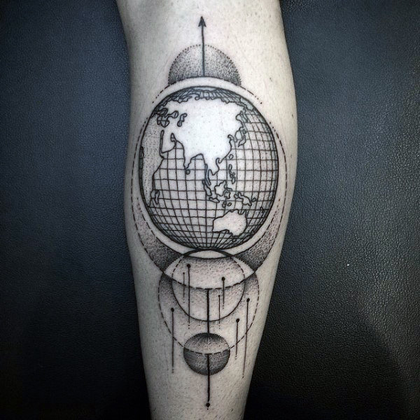 tatuagem globo terrestre