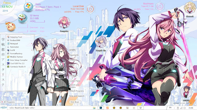 Theme Windows 7 Gakusen Toshi Asterisk By Bashkara