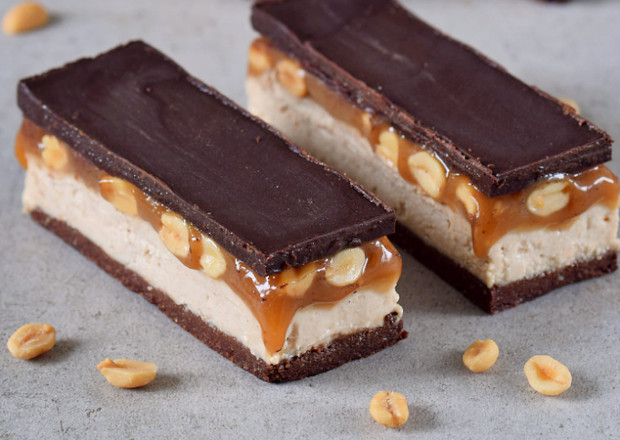 Vegan Snickers Bars #desserts #cakerecipe #chocolate