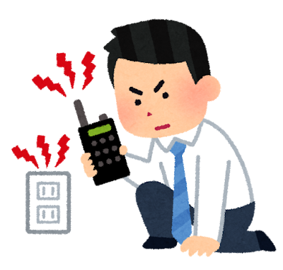 盗聴器を発見した人のイラスト