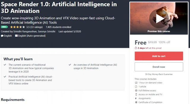 [100% Off] Space Render 1.0: Artificial Intelligence in 3D Animation| Worth 19,99$