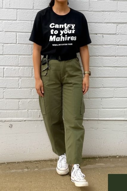 Graphic Tee with Cargo Pants