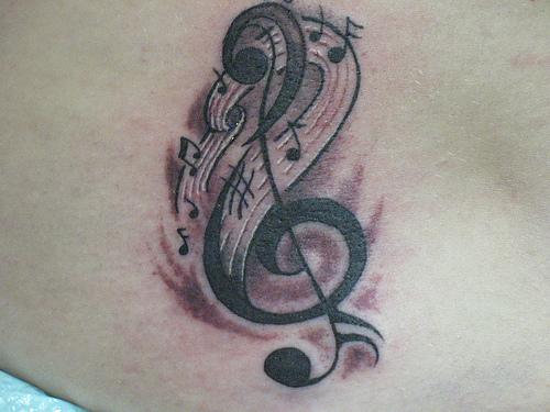 The sixth of my music tattoo ideas is this huge and stunning music note 