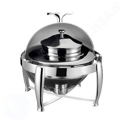 Nồi hâm soup buffet tròn nắp thu gọn inox chân đúc NF2157-TS