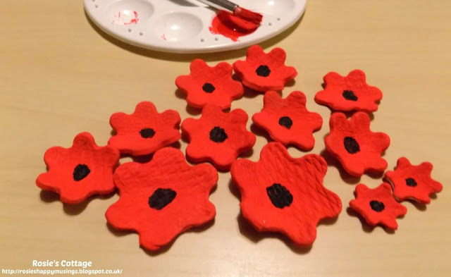 I used a new set of cookie cutters to make some air dry clay poppies...