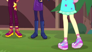 Footwears of Sunset Shimmer, Human Twilight Sparkle, and Fluttershy.