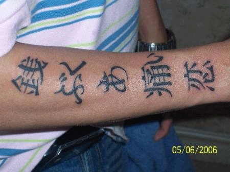 The Chinese letters tattoos can say a lot more than the same number of