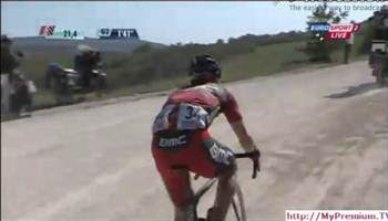 He's going to need one of those faucets to wash off all the dust he accumulated during today's stage.