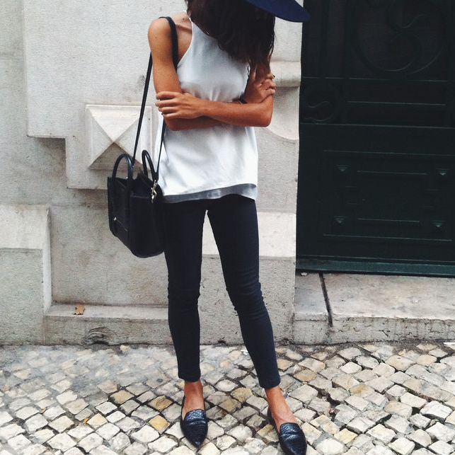 monochrome trend outfits street style 2015 fashion looks magazine blog black and white mimimal