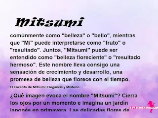 ▷ Significado del nombre Mitsumi