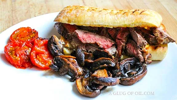 Steak sandwich - steak sandwich recipe on ciabatta bread.