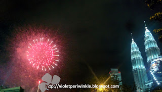 fireworks at Twin Towers Kuala Lumpur