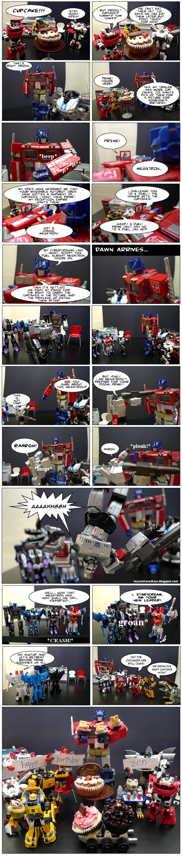 duel for the cupcakes - my toys are alive 09 transformers fan comics featuring megatron duel prime