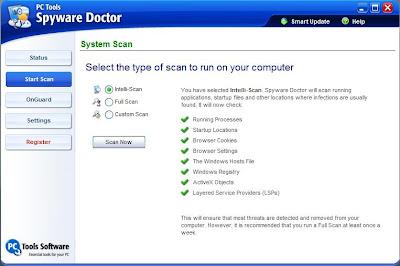 Spyware Doctor Scan Screen