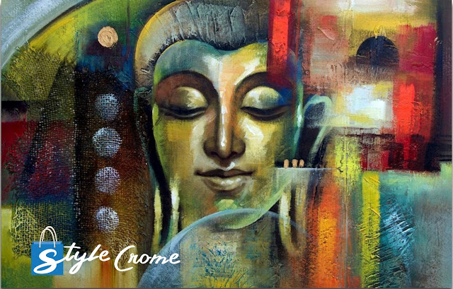 Buddha canvas paintings with frame for living room