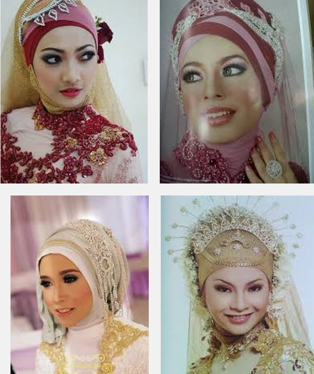 Contoh gambar foto model jilbab pengantin muslimah syar'i 