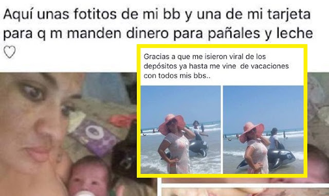 Mujer pide dinero para su "bendición" en face y se va de vacaciones a la playa