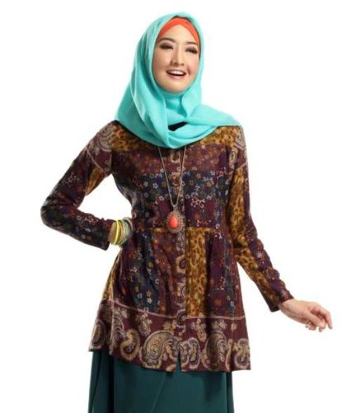 21 Model Baju Batik Muslimah Modern Terbaru 2017/2018