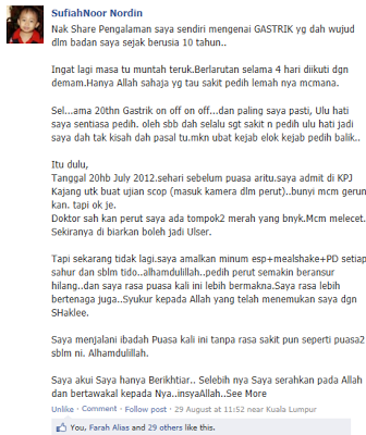 testi gastrik, esp, performance, meal shakes, shaklee puasa