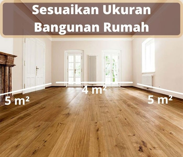 ukuran ruangan lantai kayu