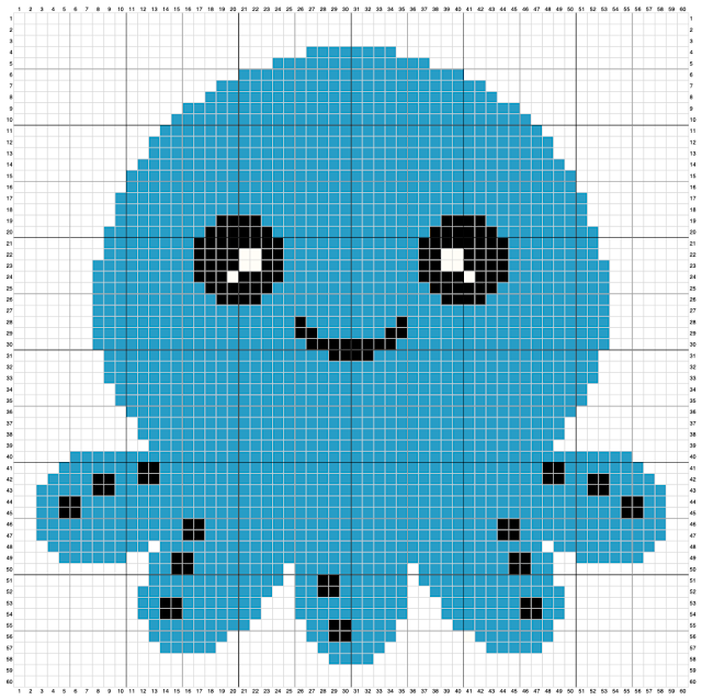 Cute Octopus - free cross stitch pattern