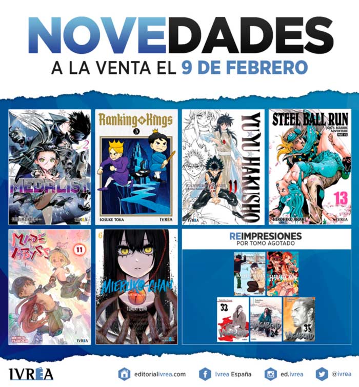 Novedades Ivrea 9 de febrero 2023 - manga